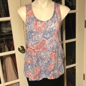 Linen paisley tank top